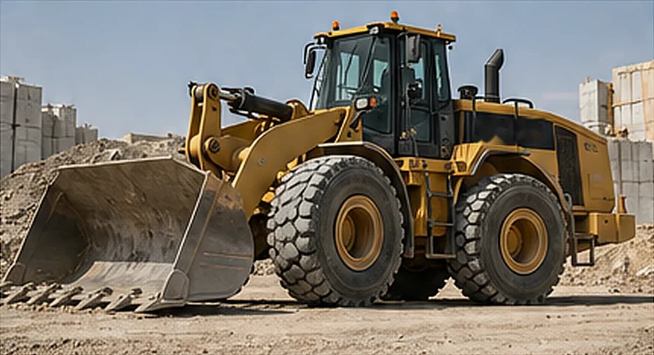 Wheel loader on a quarry site