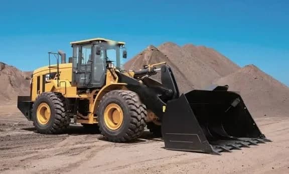 Wheel loader parked on a construction site